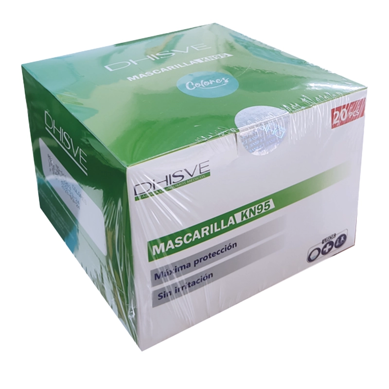 Mascarilla KN95 Desechable para Adulto – Colores Variados – No Estéril – Paquete de 20 Unidades – Marca DHISVE