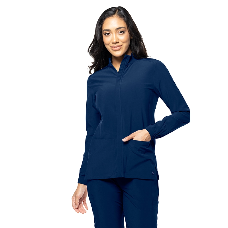 Chaqueta Médica Tasha & Me Azul Marino – Cierre Frontal Chaqueta médica con cierre frontal color azul marino Tasha & Me para mujer