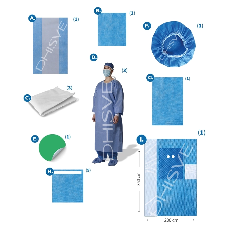 Paquete Quirúrgico Estéril para Procedimientos de Hemodinámica – Talla Estándar – Presentación Individual | Dhisve