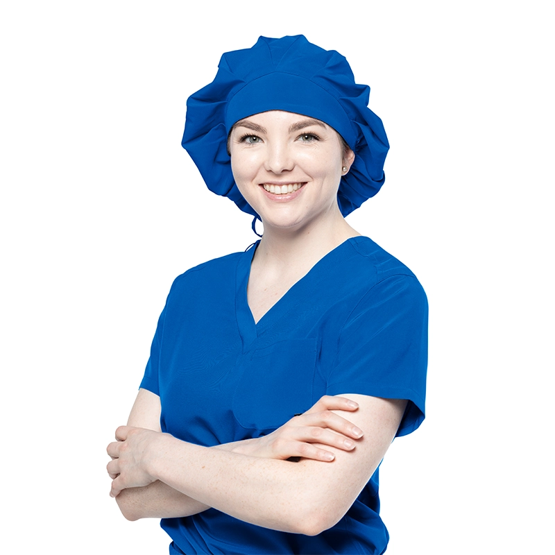 Gorro médico bouffant azul rey de Tasha & Me, ajustable.